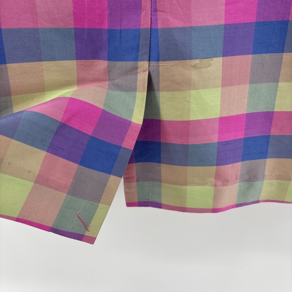 Pure & Simple VTG Womens 100% Silk Plaid Sheath Dress Sleeveless Pastel Size 14 - Picture 5 of 11